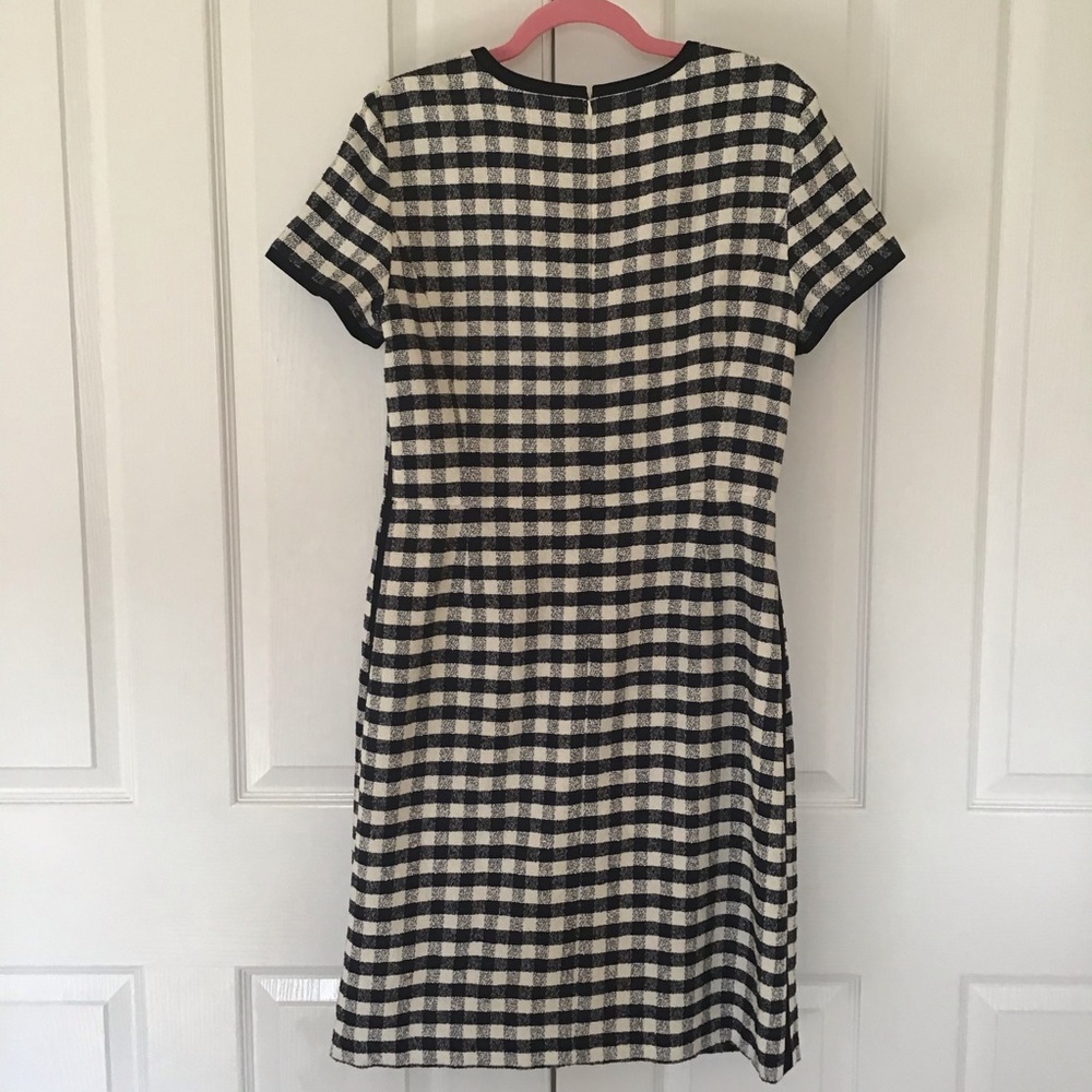 Brooks Brothers Navy and White Gingham Short Sleeve Dress with Contrast Trim - Picture 4 of 5